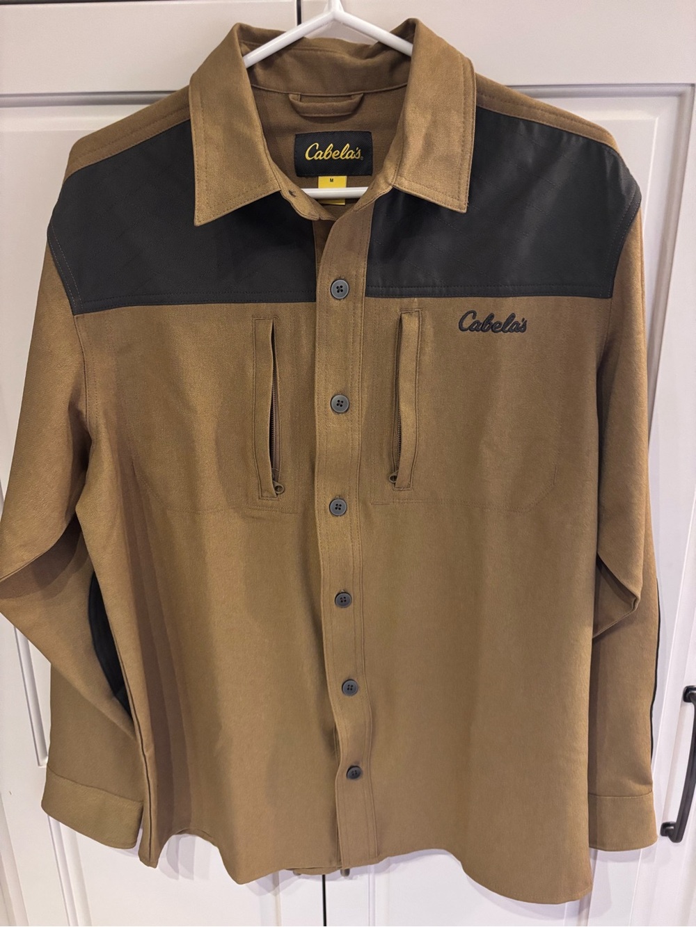 Cabela's Men's Brown Contrast-Panel Button-Up Shirt medium new